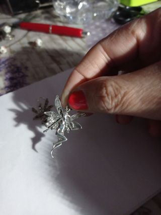 Juego de colgante y pendientes de plata de hadas