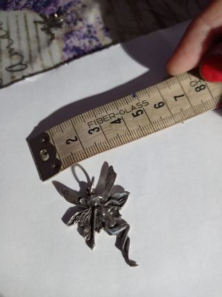 Juego de colgante y pendientes de plata de hadas