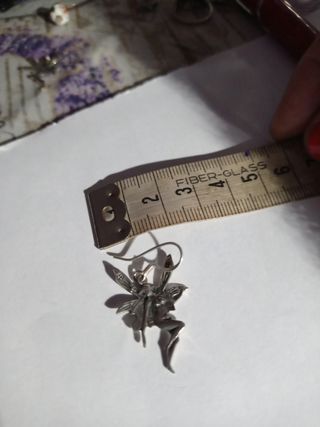 Juego de colgante y pendientes de plata de hadas