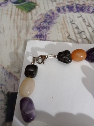 Collar piedras naturales y plata con pulsera
