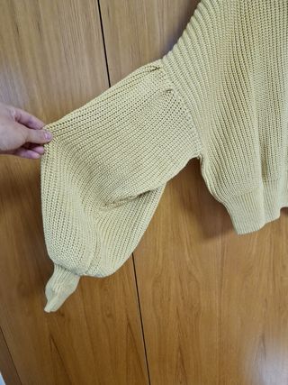 Jersey cuello y mangas globo talla M