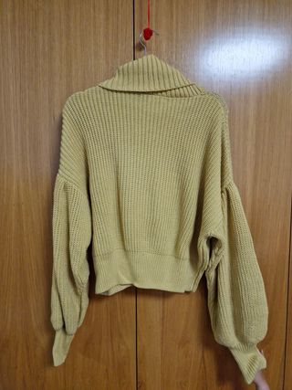 Jersey cuello y mangas globo talla M