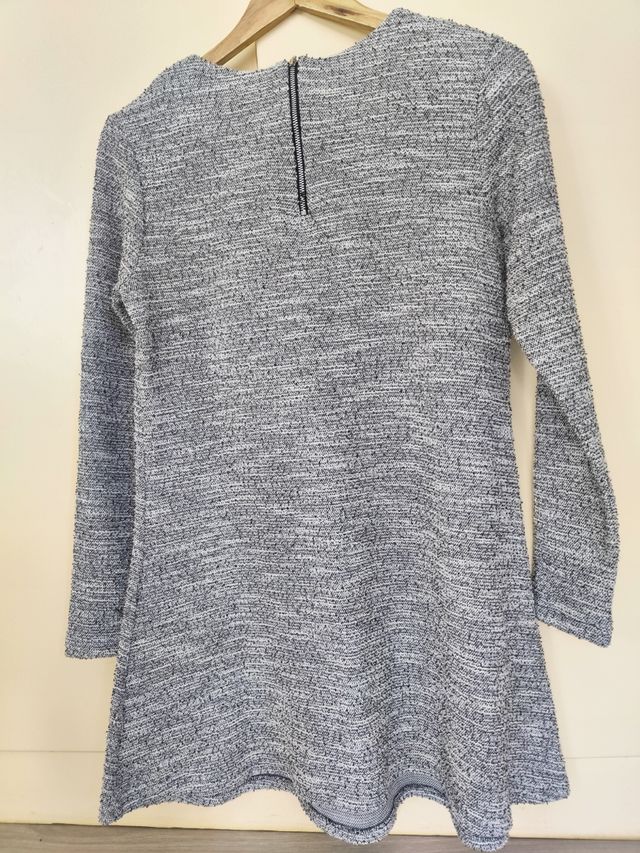 Vestido gris jaspeado t.S poco uso