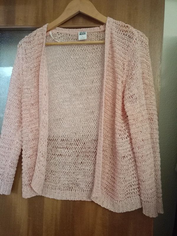 Casaco de linha cor de salmão