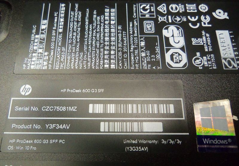 HP PRODESK 600 G3 i5-7500 3,40GHz 4G RAM SSD 120 afbeelding 7