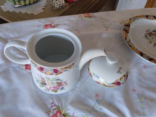 Teiera con piatto in Limoges . Vintage