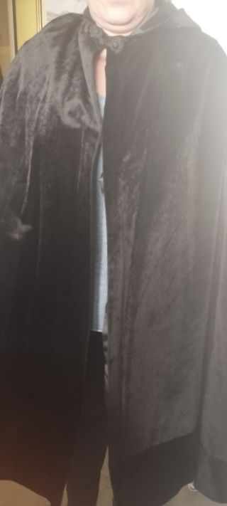 capa de terciopelo negra, para traje de fiesta/reg