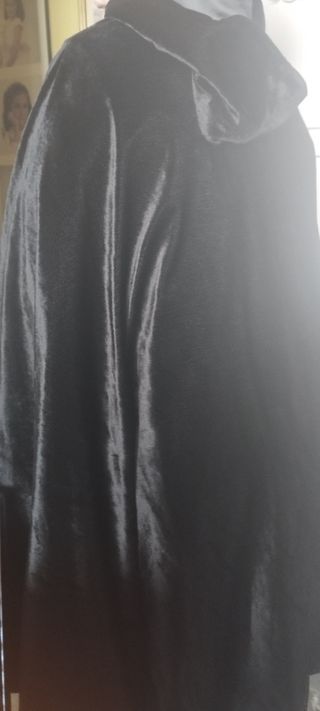 capa de terciopelo negra, para traje de fiesta/reg
