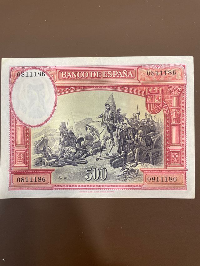 Billete 500 pesetas hernan cortes 1935 Ebc