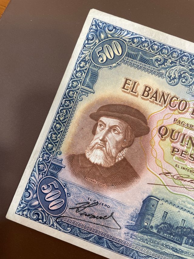 Billete 500 pesetas hernan cortes 1935 Ebc