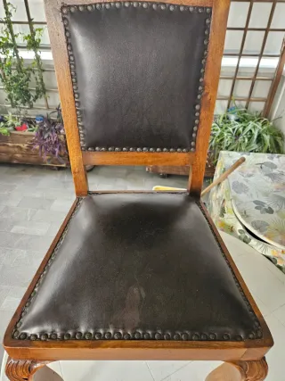 6 sedie legno-pelle chippendale. PREZZO TRATTABILE