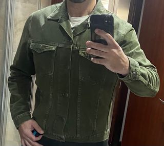 Chaqueta vaquera desgastada zara caqui L