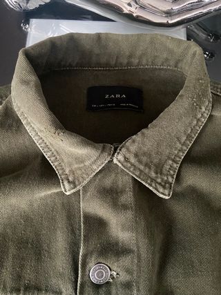 Chaqueta vaquera desgastada zara caqui L