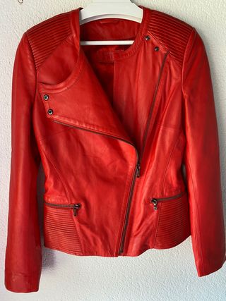 Nueva chaqueta de Cuero rojo