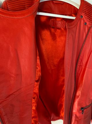 Nueva chaqueta de Cuero rojo