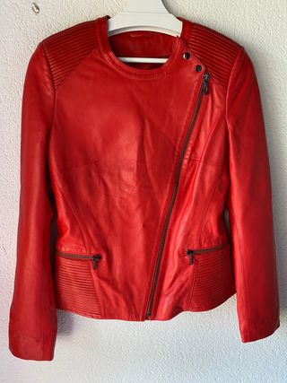 Nueva chaqueta de Cuero rojo