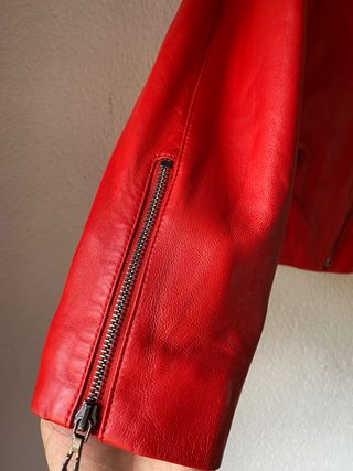 Nueva chaqueta de Cuero rojo