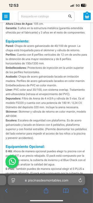 Piscina desmontable Gre Pacific