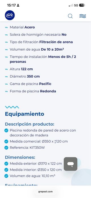 Piscina desmontable Gre Pacific