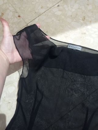 blusa negra transparente