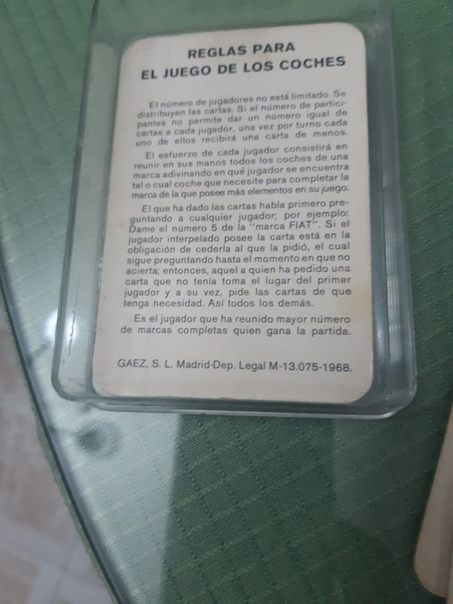 Antico mazzo di carte 1968