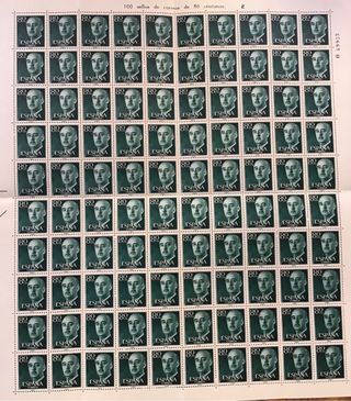 100 sellos de 80 cts. España 1955
