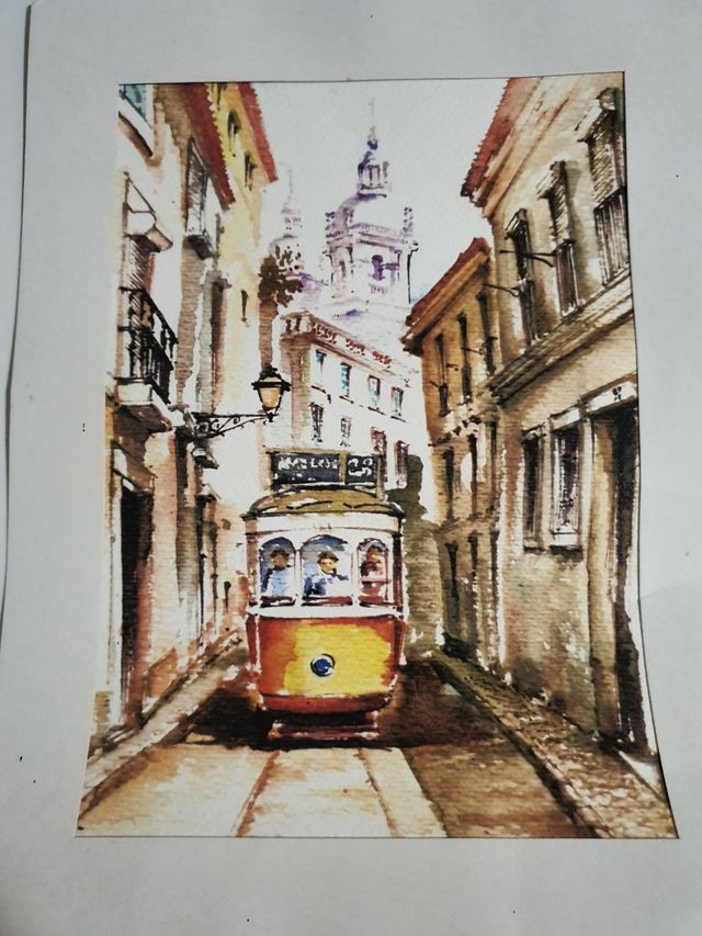 Dipinto della città di Lisbona 