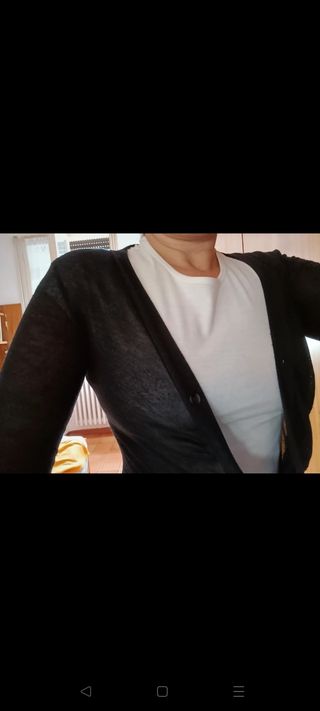 Cardigan nero Giacchetta leggera Motivi nera lunga