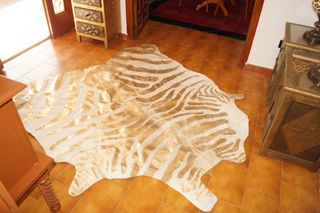 Alfombra Piel de Vaca 100% Cuero Cebra