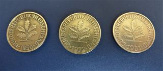 10 Pfennig 1950F/1972G/1981D (Germania)