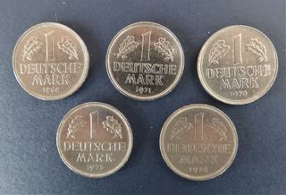 1 deutsche mark 1968/1970/1971/1973/1976