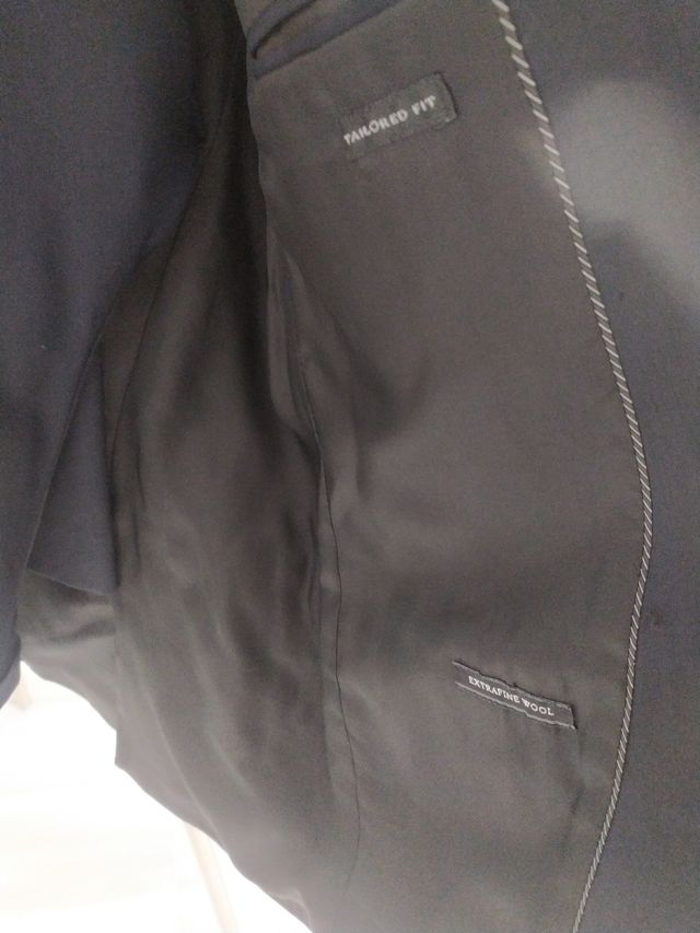 traje chaqueta hombre azul marino zara talla 40