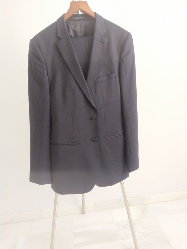 traje chaqueta hombre azul marino zara talla 40