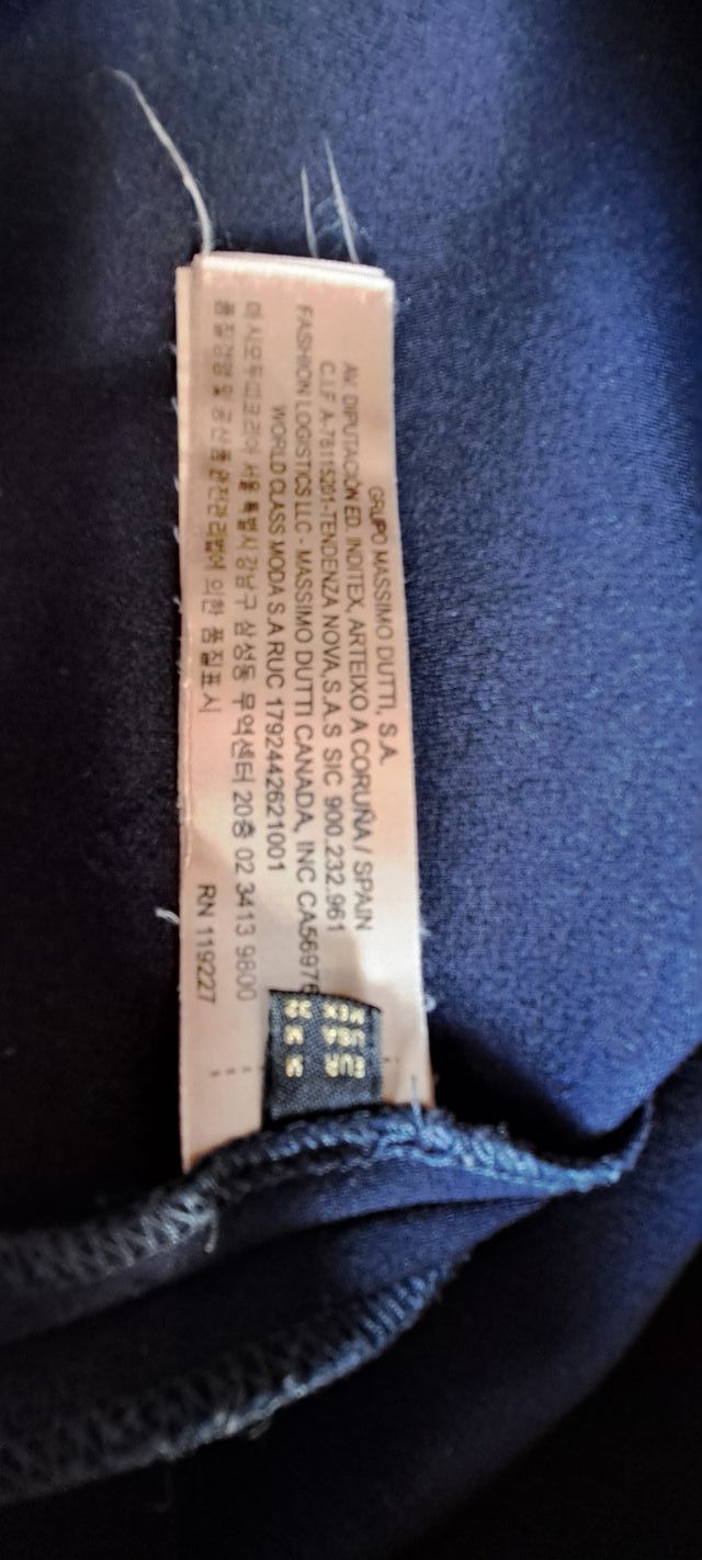 VESTIDO MASSIMO DUTTI AZUL MARINO TALLA M