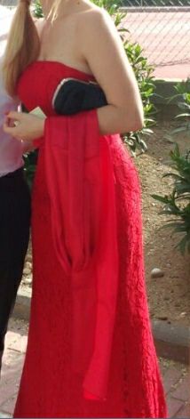 vestido largo rojo