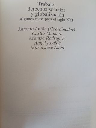 A. Antón, Trabajo, derechos y globalización