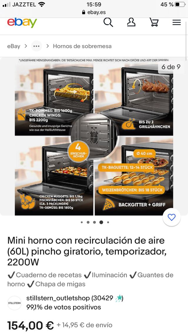 Stillstern mini horno multifuncional