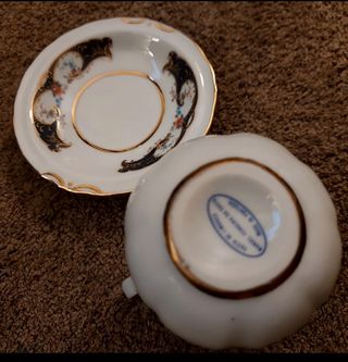 Mini jarro e prato decorativo em pasta de limoges