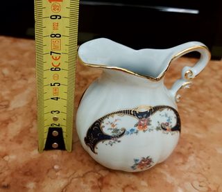 Mini jarro e prato decorativo em pasta de limoges