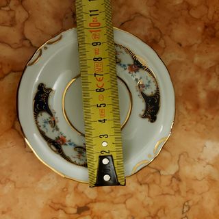 Mini jarro e prato decorativo em pasta de limoges