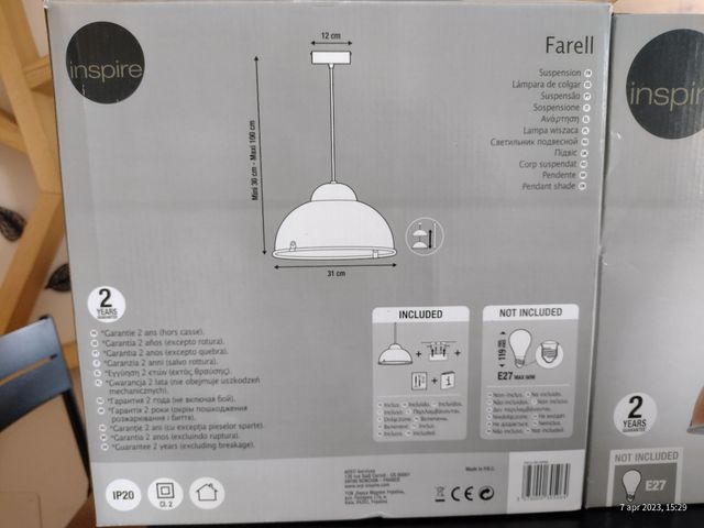 Lampade a sospensione della FARRELL 