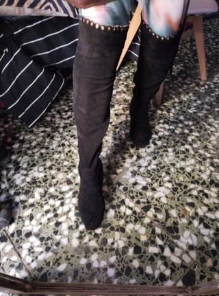 Botas altas serraje negras 41
