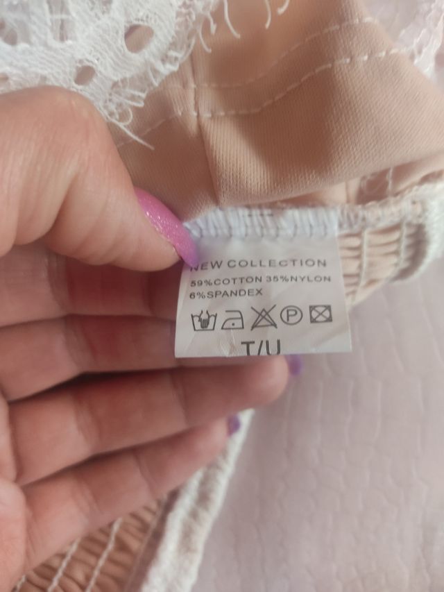 top ricamato taglia unica