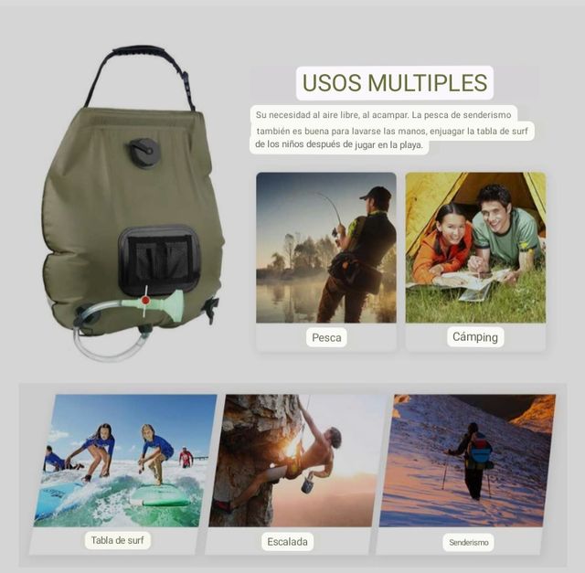 Bolsa de ducha para campamento 5 galones/20ltros