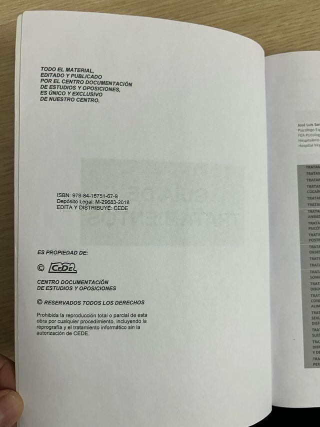 Guía de tratamientos CEDE PIR