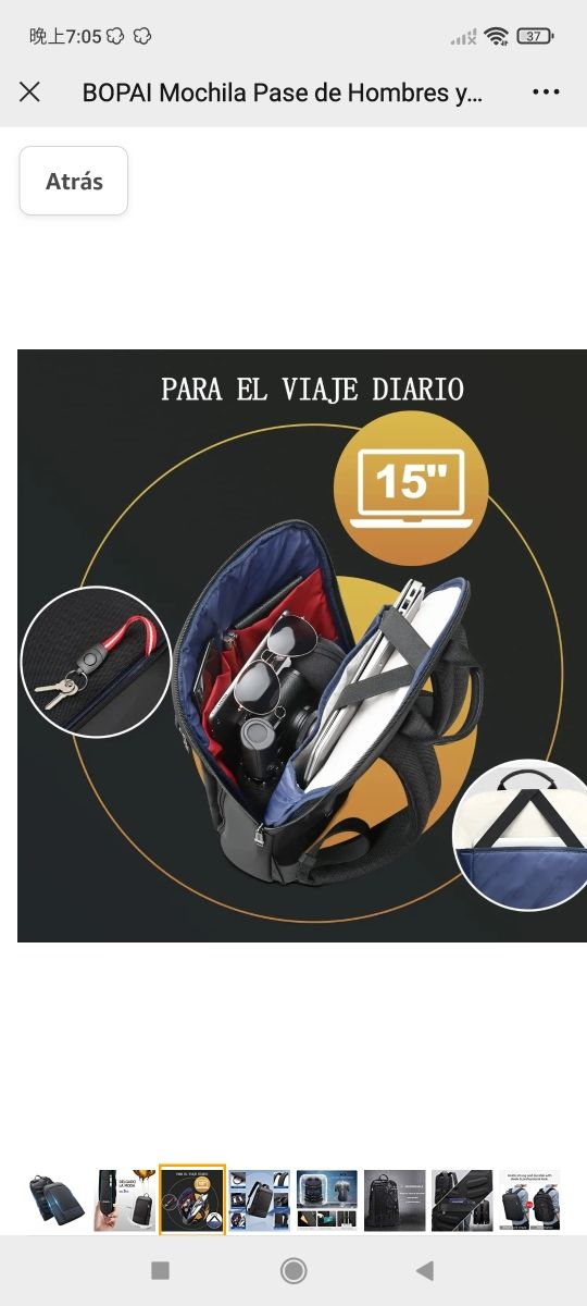 BOPAI Mochila Pase de Hombres y Mujeres Impermeabl