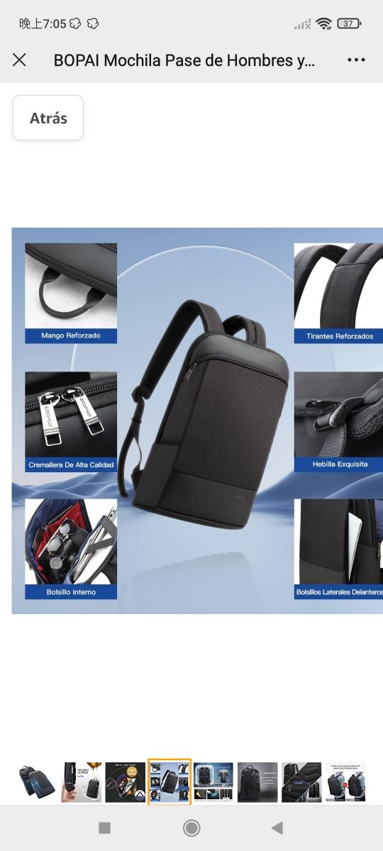 BOPAI Mochila Pase de Hombres y Mujeres Impermeabl