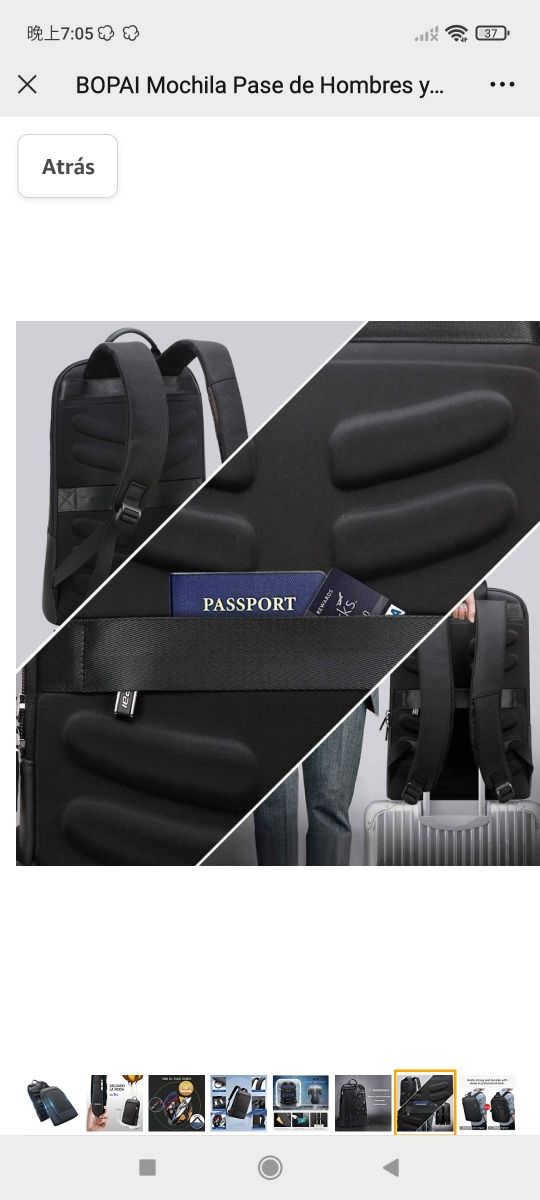 BOPAI Mochila Pase de Hombres y Mujeres Impermeabl