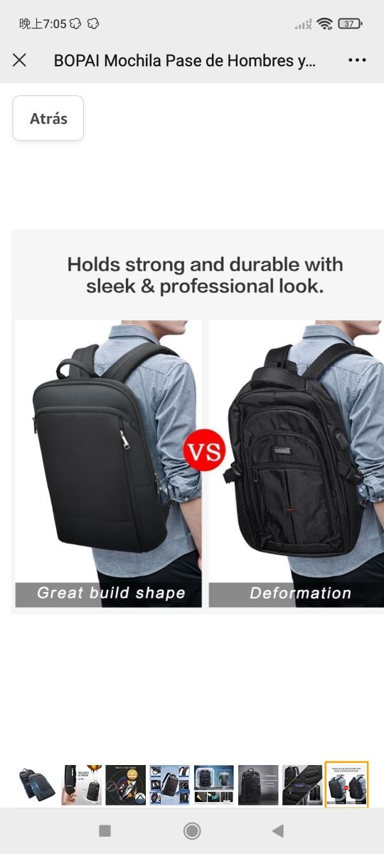 BOPAI Mochila Pase de Hombres y Mujeres Impermeabl