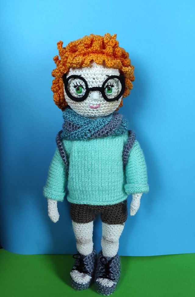 Niño Pelirrojo, Amigurumi, muñeco crochet único